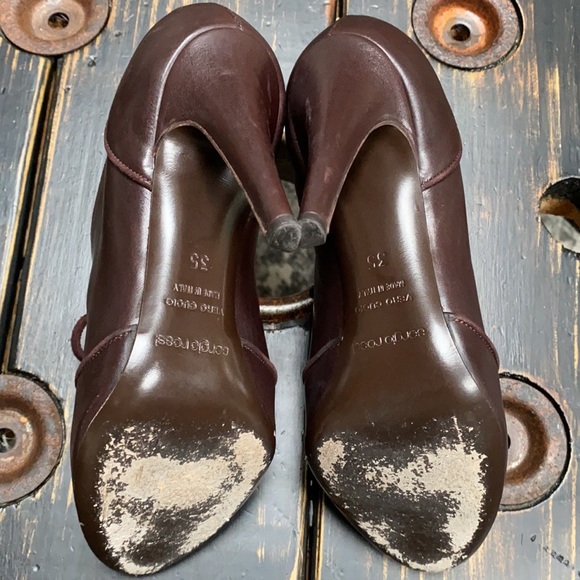 Sergio Rossi Lace Front Heeled Ankle Boots - Picture 9 of 12